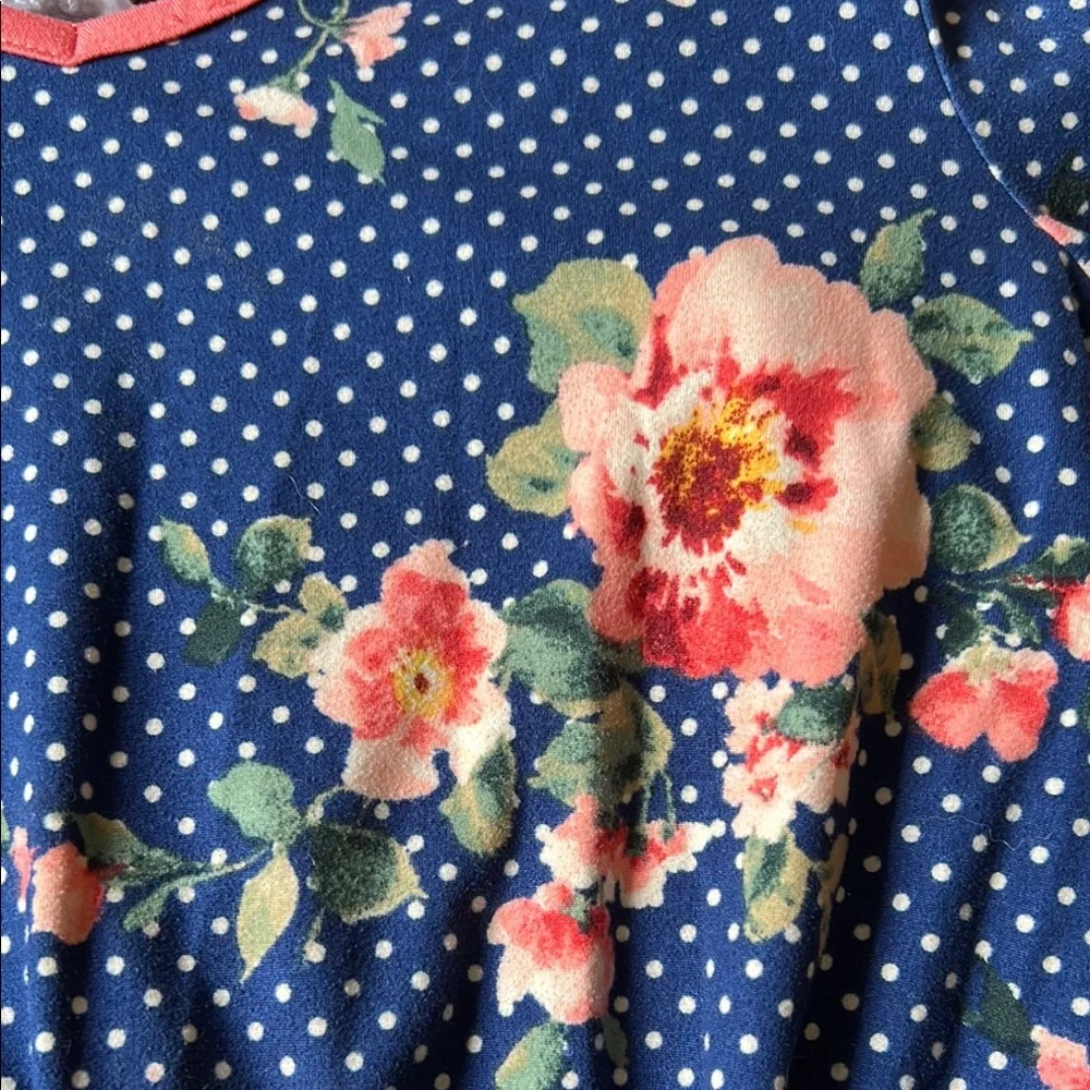 Navy Floral Polka Dot Kids Jumpsuit - Picture 4 of 6